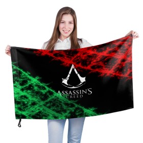 Флаг 3D с принтом Assassins Creed в Белгороде, 100% полиэстер | плотность ткани — 95 г/м2, размер — 67 х 109 см. Принт наносится с одной стороны | 