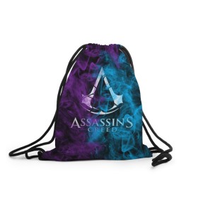Рюкзак-мешок 3D с принтом Assassins Creed в Белгороде, 100% полиэстер | плотность ткани — 200 г/м2, размер — 35 х 45 см; лямки — толстые шнурки, застежка на шнуровке, без карманов и подкладки | mmorpg | rogue | асасин | асассин | ассасин крид | ассассин