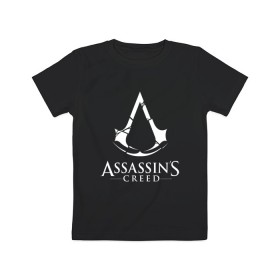 Детская футболка хлопок с принтом Assassins Creed в Белгороде, 100% хлопок | круглый вырез горловины, полуприлегающий силуэт, длина до линии бедер | mmorpg | rogue | асасин | асассин | ассасин крид | ассассин