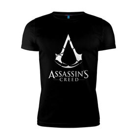 Мужская футболка премиум с принтом Assassins Creed в Белгороде, 92% хлопок, 8% лайкра | приталенный силуэт, круглый вырез ворота, длина до линии бедра, короткий рукав | Тематика изображения на принте: mmorpg | rogue | асасин | асассин | ассасин крид | ассассин