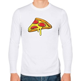 Мужской лонгслив хлопок с принтом Пицца Пицца Пицца !!!! Pizza в Белгороде, 100% хлопок |  | pizza | для девушек | для парней | еда | италия | итальянская еда | колбаса | пицца | пицца с салями | пицца с сыром | подарок | с намеком | салями | сыр | тесто
