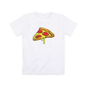 Детская футболка хлопок с принтом Пицца Пицца Пицца !!!! Pizza в Белгороде, 100% хлопок | круглый вырез горловины, полуприлегающий силуэт, длина до линии бедер | pizza | для девушек | для парней | еда | италия | итальянская еда | колбаса | пицца | пицца с салями | пицца с сыром | подарок | с намеком | салями | сыр | тесто
