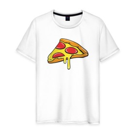 Мужская футболка хлопок с принтом Пицца Пицца Пицца !!!! Pizza в Белгороде, 100% хлопок | прямой крой, круглый вырез горловины, длина до линии бедер, слегка спущенное плечо. | Тематика изображения на принте: pizza | для девушек | для парней | еда | италия | итальянская еда | колбаса | пицца | пицца с салями | пицца с сыром | подарок | с намеком | салями | сыр | тесто