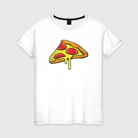 Женская футболка хлопок с принтом Пицца Пицца Пицца !!!! Pizza в Белгороде, 100% хлопок | прямой крой, круглый вырез горловины, длина до линии бедер, слегка спущенное плечо | pizza | для девушек | для парней | еда | италия | итальянская еда | колбаса | пицца | пицца с салями | пицца с сыром | подарок | с намеком | салями | сыр | тесто