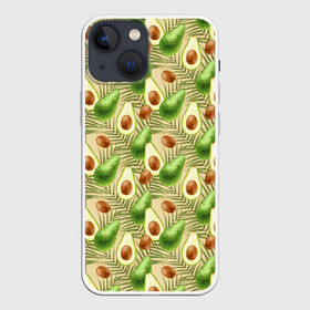 Чехол для iPhone 13 mini с принтом Веган Авокадо узор в Белгороде,  |  | avocado | based | food | plant | vegan | vegetable | авокадо | веган | диета | для девочек | для фитнеса | женская | зож | кето | кето диета | купить | мужская | растения | с авокадо | с надписью | с принтом | фитнес