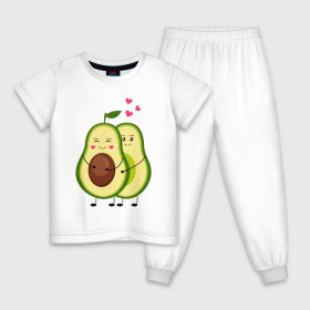 Детская пижама хлопок с принтом Влюбленные Веганы Авокадо в Белгороде, 100% хлопок |  брюки и футболка прямого кроя, без карманов, на брюках мягкая резинка на поясе и по низу штанин
 | Тематика изображения на принте: 14 февраля | avocado | based | plant | vegan | авокадо | валентина | веган | влюбленный | день | диета | для девочек | для фитнеса | женская | зож | кето | кето диета | купить | мужская | с авокадо | с принтом | фитнес