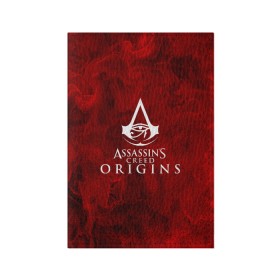 Обложка для паспорта матовая кожа с принтом Assassin’s Creed Origins в Белгороде, натуральная матовая кожа | размер 19,3 х 13,7 см; прозрачные пластиковые крепления | Тематика изображения на принте: 