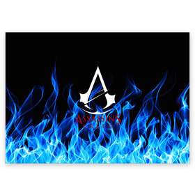 Поздравительная открытка с принтом  Assassin’s Creed в Белгороде, 100% бумага | плотность бумаги 280 г/м2, матовая, на обратной стороне линовка и место для марки
 | black flag | brotherhood | chronicles | creed | game | origins | revelations | rogue | syndicate | unity | альтаир | ассасин | игры | кинжал | пираты