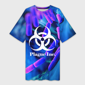Платье-футболка 3D с принтом PLAGUE INC. в Белгороде,  |  | Тематика изображения на принте: molecule | plague inc | абстракция | бактерии | вирус | клетки | медицина | микробы | молекулы | наука | нейрон | нейроны | планета | текстура | текстуры | формула