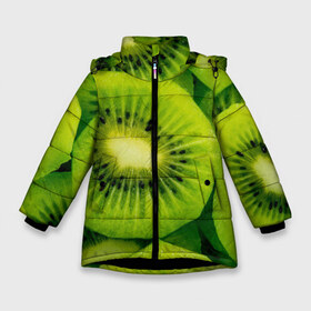 Зимняя куртка для девочек 3D с принтом Зеленый киви в Белгороде, ткань верха — 100% полиэстер; подклад — 100% полиэстер, утеплитель — 100% полиэстер. | длина ниже бедра, удлиненная спинка, воротник стойка и отстегивающийся капюшон. Есть боковые карманы с листочкой на кнопках, утяжки по низу изделия и внутренний карман на молнии. 

Предусмотрены светоотражающий принт на спинке, радужный светоотражающий элемент на пуллере молнии и на резинке для утяжки. | детская | детскую | для девочек | для девочки | для мальчиков | желто зеленый | женская | зеленая | зеленую | зеленый | киви | купить | мужская | принт | размер | с принтом | с фруктами | спортивная