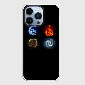Чехол для iPhone 13 Pro с принтом 4 элемента. Реалистичные логотипы в Белгороде,  |  | the legend of aang | аанг | аватар | магия | повелитель стихий