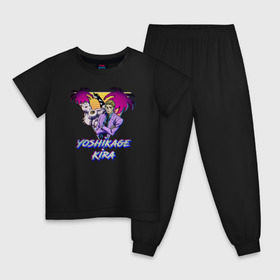 Детская пижама хлопок с принтом Кира Йошикаге и Killer Queen в Белгороде, 100% хлопок |  брюки и футболка прямого кроя, без карманов, на брюках мягкая резинка на поясе и по низу штанин
 | 