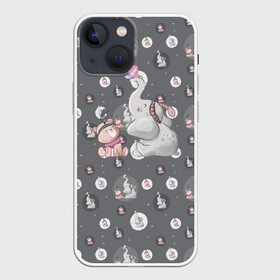 Чехол для iPhone 13 mini с принтом Слоник в Белгороде,  |  | животные | забавные | медведь | милые | слон