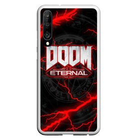 Чехол для Honor P30 с принтом DOOM ETERNAL в Белгороде, Силикон | Область печати: задняя сторона чехла, без боковых панелей | doom | doom eternal | doom slayer | slayer | дум