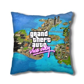 Подушка 3D с принтом GRAND THEFT AUTO:VICE CITY в Белгороде, наволочка – 100% полиэстер, наполнитель – холлофайбер (легкий наполнитель, не вызывает аллергию). | состоит из подушки и наволочки. Наволочка на молнии, легко снимается для стирки | Тематика изображения на принте: grand theft auto 2 | grand theft auto 3 | grand theft auto v | grand theft auto: san andreas | grand theft auto: vice city | gta 5 | gta online | gta v | город | игры