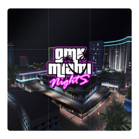 Магнитный плакат 3Х3 с принтом GTA MIAMI NIGHTS в Белгороде, Полимерный материал с магнитным слоем | 9 деталей размером 9*9 см | grand theft auto 2 | grand theft auto 3 | grand theft auto v | grand theft auto: san andreas | grand theft auto: vice city | gta 5 | gta online | gta v | город | игры