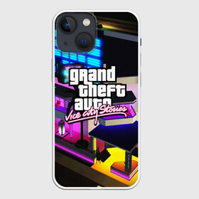 Чехол для iPhone 13 mini с принтом GTA:VICE CITY в Белгороде,  |  | gr | grand theft auto 2 | grand theft auto 3 | grand theft auto v | grand theft auto: san andreas | grand theft auto: vice city | gta 5 | gta online | gta v | город | игры