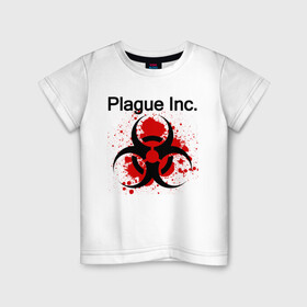 Детская футболка хлопок с принтом Plague Inc в Белгороде, 100% хлопок | круглый вырез горловины, полуприлегающий силуэт, длина до линии бедер | Тематика изображения на принте: inc | ndemic creations | plague | plague inc | биологический симулятор | игра | чума | чума инкорпорейтед