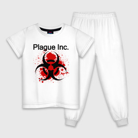 Детская пижама хлопок с принтом Plague Inc в Белгороде, 100% хлопок |  брюки и футболка прямого кроя, без карманов, на брюках мягкая резинка на поясе и по низу штанин
 | Тематика изображения на принте: inc | ndemic creations | plague | plague inc | биологический симулятор | игра | чума | чума инкорпорейтед