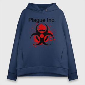 Женское худи Oversize хлопок с принтом Plague Inc в Белгороде, френч-терри — 70% хлопок, 30% полиэстер. Мягкий теплый начес внутри —100% хлопок | боковые карманы, эластичные манжеты и нижняя кромка, капюшон на магнитной кнопке | inc | ndemic creations | plague | plague inc | биологический симулятор | игра | чума | чума инкорпорейтед