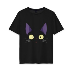 Женская футболка хлопок Oversize с принтом Котик в Белгороде, 100% хлопок | свободный крой, круглый ворот, спущенный рукав, длина до линии бедер
 | cat | kitten | kitty | киса | кот | котейка | котёнок | кошак | кошка | мяу