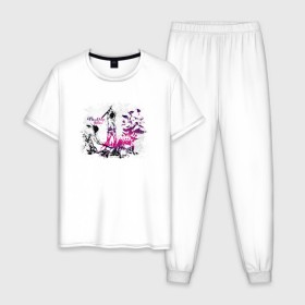 Мужская пижама хлопок с принтом Three Days Grace в Белгороде, 100% хлопок | брюки и футболка прямого кроя, без карманов, на брюках мягкая резинка на поясе и по низу штанин
 | three days grace
