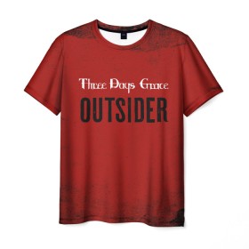 Мужская футболка 3D с принтом Three days grace. Outsider в Белгороде, 100% полиэфир | прямой крой, круглый вырез горловины, длина до линии бедер | Тематика изображения на принте: days | grace | outsider | three | аутсайдер
