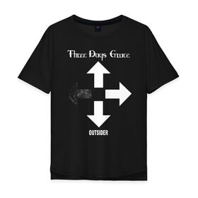 Мужская футболка хлопок Oversize с принтом Three Days Grace в Белгороде, 100% хлопок | свободный крой, круглый ворот, “спинка” длиннее передней части | three days grace