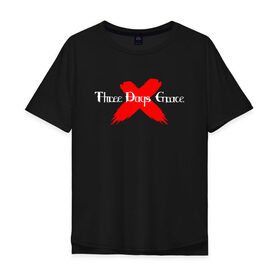 Мужская футболка хлопок Oversize с принтом Three Days Grace в Белгороде, 100% хлопок | свободный крой, круглый ворот, “спинка” длиннее передней части | three days grace