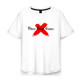 Мужская футболка хлопок Oversize с принтом Three Days Grace в Белгороде, 100% хлопок | свободный крой, круглый ворот, “спинка” длиннее передней части | 
