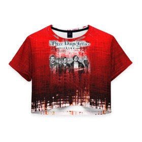 Женская футболка Crop-top 3D с принтом Three Days Grace в Белгороде, 100% полиэстер | круглая горловина, длина футболки до линии талии, рукава с отворотами | days | grace | three | альтернативный | группа | метал | ню метал | пост гранж | рок | хард рок