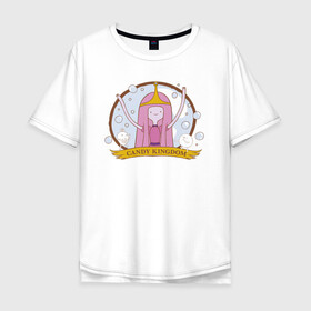 Мужская футболка хлопок Oversize с принтом Candy kingdom в Белгороде, 100% хлопок | свободный крой, круглый ворот, “спинка” длиннее передней части | adventure time | finn the human | jake the dog | vdzajul | джейк | лич | марселин | ооо | рикардио | снежный король | финн | финн парнишка