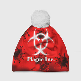 Шапка 3D c помпоном с принтом PLAGUE INC. в Белгороде, 100% полиэстер | универсальный размер, печать по всей поверхности изделия | molecule | plague inc | абстракция | бактерии | вирус | клетки | медицина | микробы | молекулы | наука | нейрон | нейроны | планета | текстура | текстуры | формула