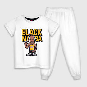 Детская пижама хлопок с принтом Kobe - Black Mamba в Белгороде, 100% хлопок |  брюки и футболка прямого кроя, без карманов, на брюках мягкая резинка на поясе и по низу штанин
 | basketball | black | bryant | game | james | kobe | kobebryant | lakers | lebron | los angeles | mamba | nba | rip | slam dunk | баскетбол | баскетболист | брайант | браянт | джеймс | игрок | коби | леброн | лейкерс | лос анджеле