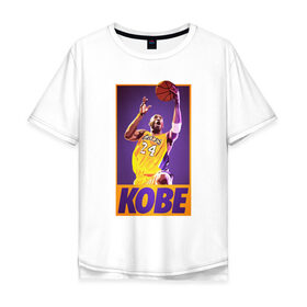 Мужская футболка хлопок Oversize с принтом Kobe Bryant в Белгороде, 100% хлопок | свободный крой, круглый ворот, “спинка” длиннее передней части | 