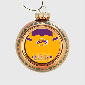 Стеклянный ёлочный шар с принтом Los Angeles Lakers в Белгороде, Стекло | Диаметр: 80 мм | angeles | bryant | kobe | lakers | los | баскетбольный | клуб