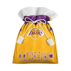 Подарочный 3D мешок с принтом Los Angeles Lakers в Белгороде, 100% полиэстер | Размер: 29*39 см | angeles | bryant | kobe | lakers | los | баскетбольный | клуб