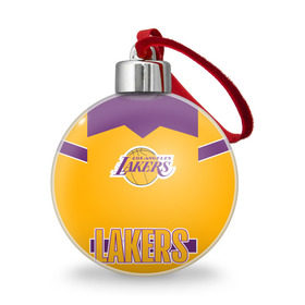 Ёлочный шар с принтом Los Angeles Lakers в Белгороде, Пластик | Диаметр: 77 мм | Тематика изображения на принте: angeles | bryant | kobe | lakers | los | баскетбольный | клуб