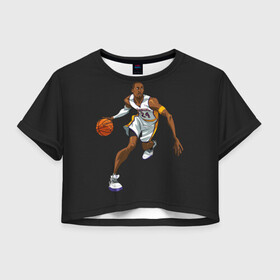 Женская футболка Crop-top 3D с принтом Kobe Bryant в Белгороде, 100% полиэстер | круглая горловина, длина футболки до линии талии, рукава с отворотами | 08 | 24 | 8 | angeles | basketball | bryant | gigi | goat | kobe | lakers | legend | los | mamba | rip | sport | баскетбол | брайант | коби | легенда | мамба | роспись | спорт