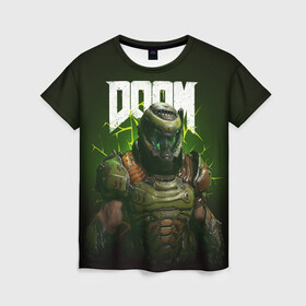 Женская футболка 3D с принтом Doom Eternal в Белгороде, 100% полиэфир ( синтетическое хлопкоподобное полотно) | прямой крой, круглый вырез горловины, длина до линии бедер | doom | doom 2016 | doom 2020 | doom eternal | doomguy | дум | дум 2020 | дум вечен | дум етернал | дум этернал | думгай