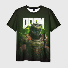 Мужская футболка 3D с принтом Doom Eternal в Белгороде, 100% полиэфир | прямой крой, круглый вырез горловины, длина до линии бедер | doom | doom 2016 | doom 2020 | doom eternal | doomguy | дум | дум 2020 | дум вечен | дум етернал | дум этернал | думгай