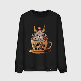 Мужской свитшот хлопок с принтом Magic Coffee в Белгороде, 100% хлопок |  | coffee | evil | magic | prints | зло | картинки | кофе | магия | майки | мем | мода | прикол | принты | стиль | тренд | футболки | яркие | яркость