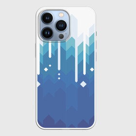 Чехол для iPhone 13 Pro с принтом Пиксельные сливки в Белгороде,  |  | Тематика изображения на принте: белый | геометрия | капли | молоко | пиксели | синий | сливки | узор | узоры