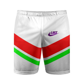 Мужские шорты спортивные с принтом LIKE в Белгороде,  |  | Тематика изображения на принте: like | nike | антибренд | надписи