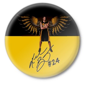 Значок с принтом Kobe Bryant в Белгороде,  металл | круглая форма, металлическая застежка в виде булавки | Тематика изображения на принте: angeles | bryant | kobe | lakers | los | nba | баскетбольный | клуб