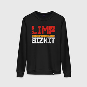 Женский свитшот хлопок с принтом LIMP BIZKIT в Белгороде, 100% хлопок | прямой крой, круглый вырез, на манжетах и по низу широкая трикотажная резинка  | dj lethal | limp bizkit | rock | джон отто | лимп бизкит | майк смит | музыка | роб уотерс | рок | сэм риверс | терри бальзамо | уэс борланд | фред дёрст