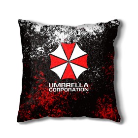 Подушка 3D с принтом UMBRELLA CORP в Белгороде, наволочка – 100% полиэстер, наполнитель – холлофайбер (легкий наполнитель, не вызывает аллергию). | состоит из подушки и наволочки. Наволочка на молнии, легко снимается для стирки | Тематика изображения на принте: ada wong | biohazard | leon | nemesis | project resistance | raccoon city | re2 | resident evil 2 | rpd | stars | umbrella | ада вонг | амбрелла | немесис | ужасы