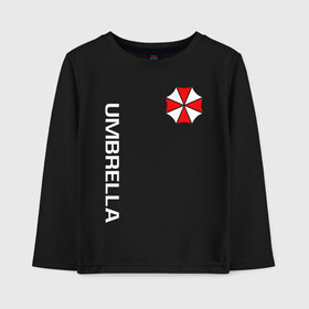 Детский лонгслив хлопок с принтом UMBRELLA CORP(+спина) в Белгороде, 100% хлопок | круглый вырез горловины, полуприлегающий силуэт, длина до линии бедер | Тематика изображения на принте: ada wong | biohazard | leon | nemesis | project resistance | raccoon city | re2 | resident evil 2 | rpd | stars | umbrella | ада вонг | амбрелла | немесис | ужасы