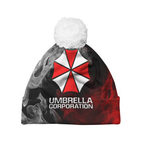 Шапка 3D c помпоном с принтом UMBRELLA CORP в Белгороде, 100% полиэстер | универсальный размер, печать по всей поверхности изделия | ada wong | biohazard | leon | nemesis | project resistance | raccoon city | re2 | resident evil 2 | rpd | stars | umbrella | ада вонг | амбрелла | немесис | ужасы