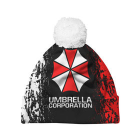 Шапка 3D c помпоном с принтом UMBRELLA CORP в Белгороде, 100% полиэстер | универсальный размер, печать по всей поверхности изделия | ada wong | biohazard | leon | nemesis | project resistance | raccoon city | re2 | resident evil 2 | rpd | stars | umbrella | ада вонг | амбрелла | немесис | ужасы